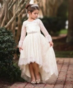 TRISH SCULLY AINSLEY DRESS & BELT SET IVORY GIRLS