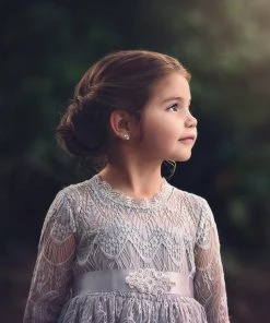 TRISH SCULLY HOME BELLA RAFAELA DRESS & BELT SET SILVER GIRLS