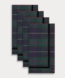 TRISH SCULLY BLACK WATCH TARTAN NAPKIN SET OF 4 HOME