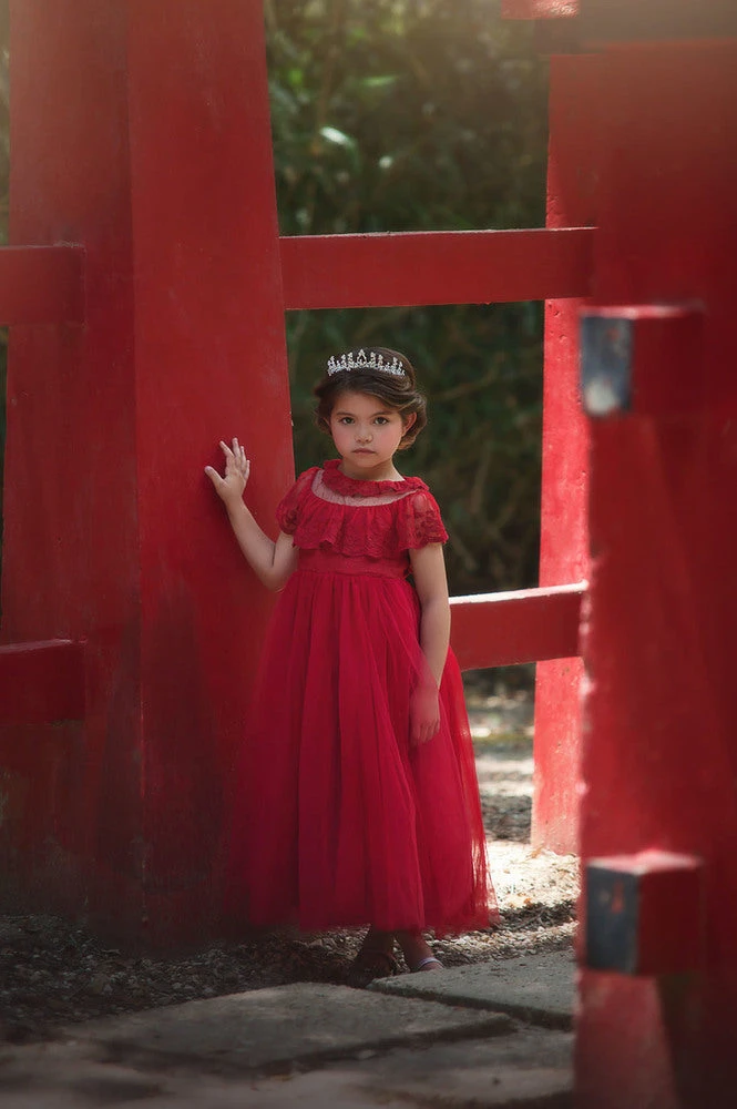 TRISH SCULLY GIOVANNA GOWN CRIMSON Girls 2T-6 3 TRISH SCULLY GIOVANNA GOWN CRIMSON Girls 2T-6