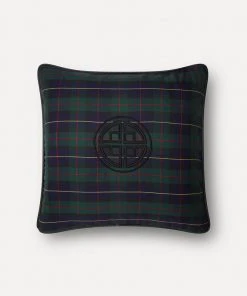 TRISH SCULLY BLACK WATCH EMBROIDERED PILLOW CASE HOME