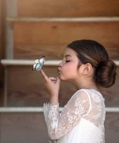 TRISH SCULLY MARIPOSA GOWN WHITE GIRLS