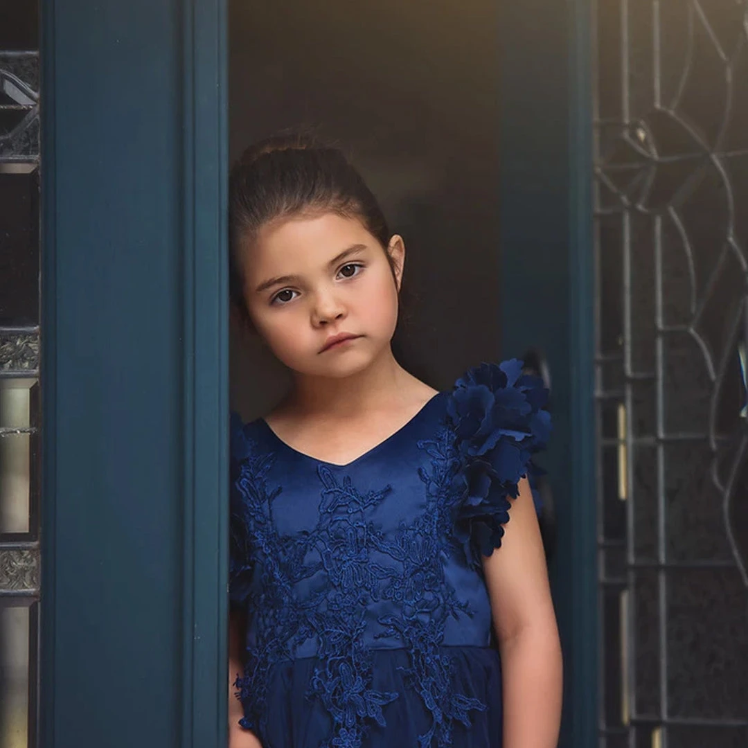 TRISH SCULLY BIANCA GOWN NAVY GIRLS 8 TRISH SCULLY BIANCA GOWN NAVY GIRLS