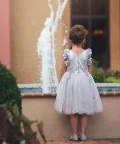 TRISH SCULLY BIANCA DRESS SILVER Baby Girls 0-24M 10 TRISH SCULLY BIANCA DRESS SILVER Baby Girls 0-24M