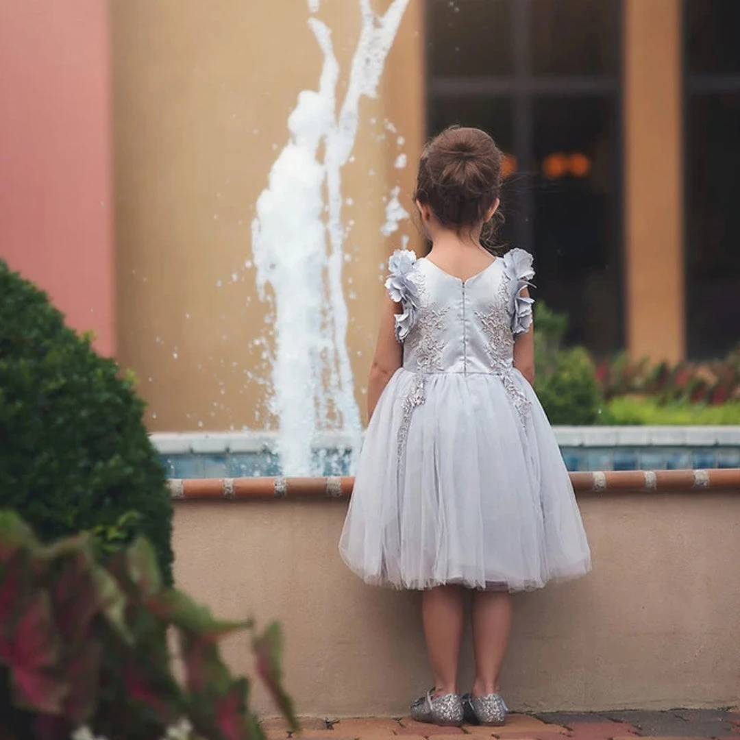 TRISH SCULLY BIANCA DRESS SILVER Baby Girls 0-24M 6 TRISH SCULLY BIANCA DRESS SILVER Baby Girls 0-24M