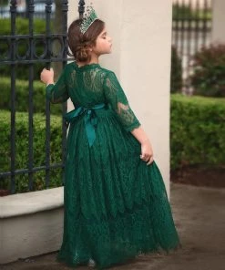 TRISH SCULLY HOME BELLA RAFAELA GOWN EMERALD GIRLS