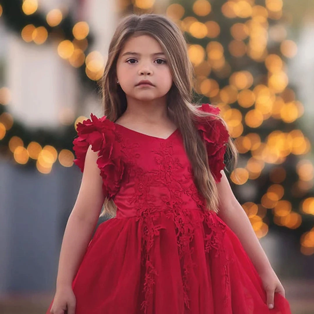 TRISH SCULLY GIRLS BIANCA GOWN CRIMSON 7 TRISH SCULLY GIRLS BIANCA GOWN CRIMSON