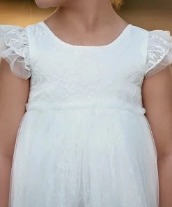 TRISH SCULLY HOME GIRLS CLARA GOWN WHITE