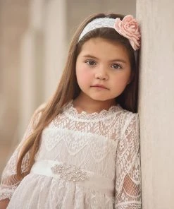 TRISH SCULLY HOME BELLA RAFAELA DRESS & BELT SET- ANTIQUE WHITE GIRLS