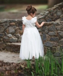 TRISH SCULLY GIRLS BIANCA GOWN WHITE