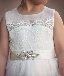 TRISH SCULLY FRANCESCA DRESS & BELT SET WHITE GIRLS