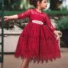 TRISH SCULLY HOME BELLA RAFAELA DRESS & BELT SET-CRIMSON