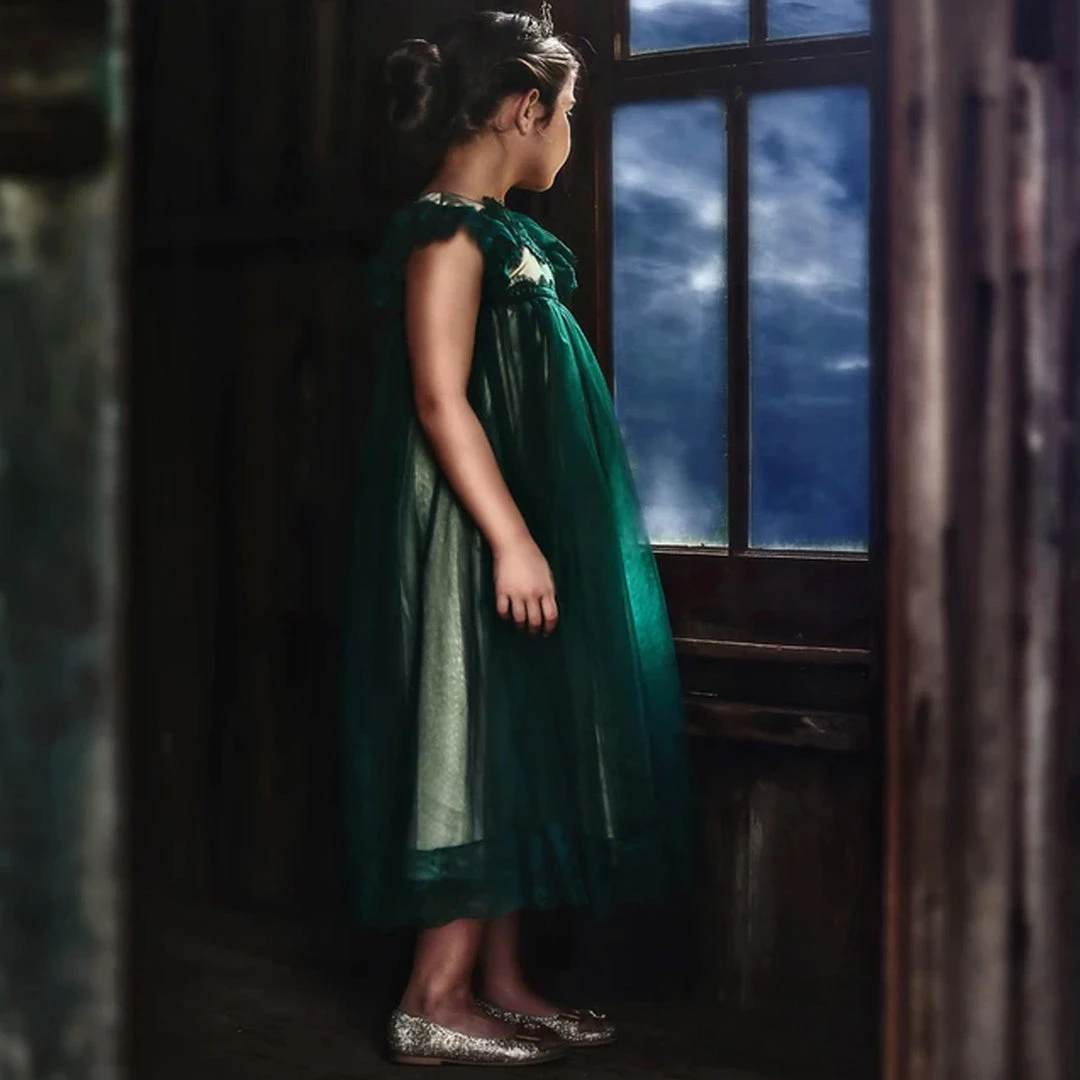 TRISH SCULLY ADRIANA DRESS EMERALD GIRLS 7 TRISH SCULLY ADRIANA DRESS EMERALD GIRLS