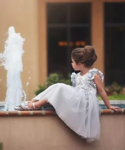 TRISH SCULLY BIANCA DRESS SILVER Baby Girls 0-24M 11 TRISH SCULLY BIANCA DRESS SILVER Baby Girls 0-24M