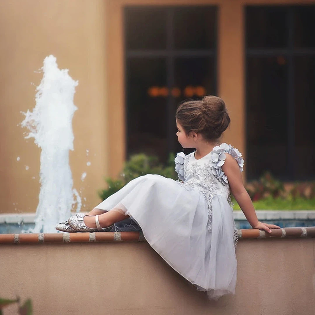 TRISH SCULLY BIANCA DRESS SILVER Baby Girls 0-24M 7 TRISH SCULLY BIANCA DRESS SILVER Baby Girls 0-24M