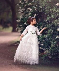 TRISH SCULLY HOME BELLA RAFAELA GOWN & BELT SET WHITE