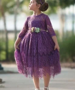 TRISH SCULLY HOME BELLA RAFAELA DRESS & BELT SET HYACINTH GIRLS