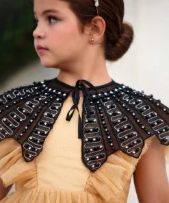 TRISH SCULLY HOME HENRIETTA JEWELED CAPE BLACK