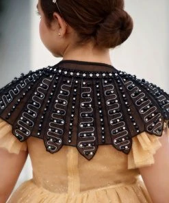 TRISH SCULLY HOME HENRIETTA JEWELED CAPE BLACK