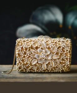 TRISH SCULLY FLOR DE ORO JEWELED CLUTCH Handbags