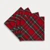 TRISH SCULLY ROYAL STEWART TARTAN COCKTAIL NAPKINS SET OF 4