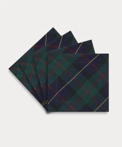 TRISH SCULLY BLACK WATCH COCKTAIL NAPKINS, SET OF 4 HOME