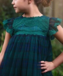 TRISH SCULLY ADRIANA DRESS BLACK WATCH TARTAN Spring/Summer 2022