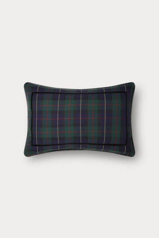 TRISH SCULLY HOME BLACK WATCH TARTAN BOLSTER PILLOW