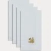 TRISH SCULLY HOME ITALIAN LINEN BEE EMBROIDERED NAPKIN SET OF 4