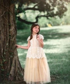 TRISH SCULLY HOME GIRLS GWENDOLYN GOWN-WHITE/NATURAL 11 TRISH SCULLY HOME GIRLS GWENDOLYN GOWN-WHITE/NATURAL