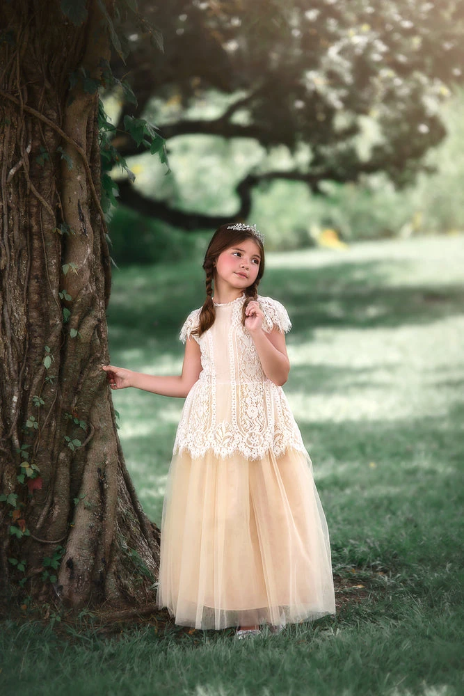 TRISH SCULLY HOME GIRLS GWENDOLYN GOWN-WHITE/NATURAL 7 TRISH SCULLY HOME GIRLS GWENDOLYN GOWN-WHITE/NATURAL