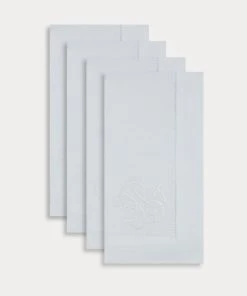 TRISH SCULLY HOME ITALIAN LINEN EMBROIDERY NAPKIN, SET OF 4