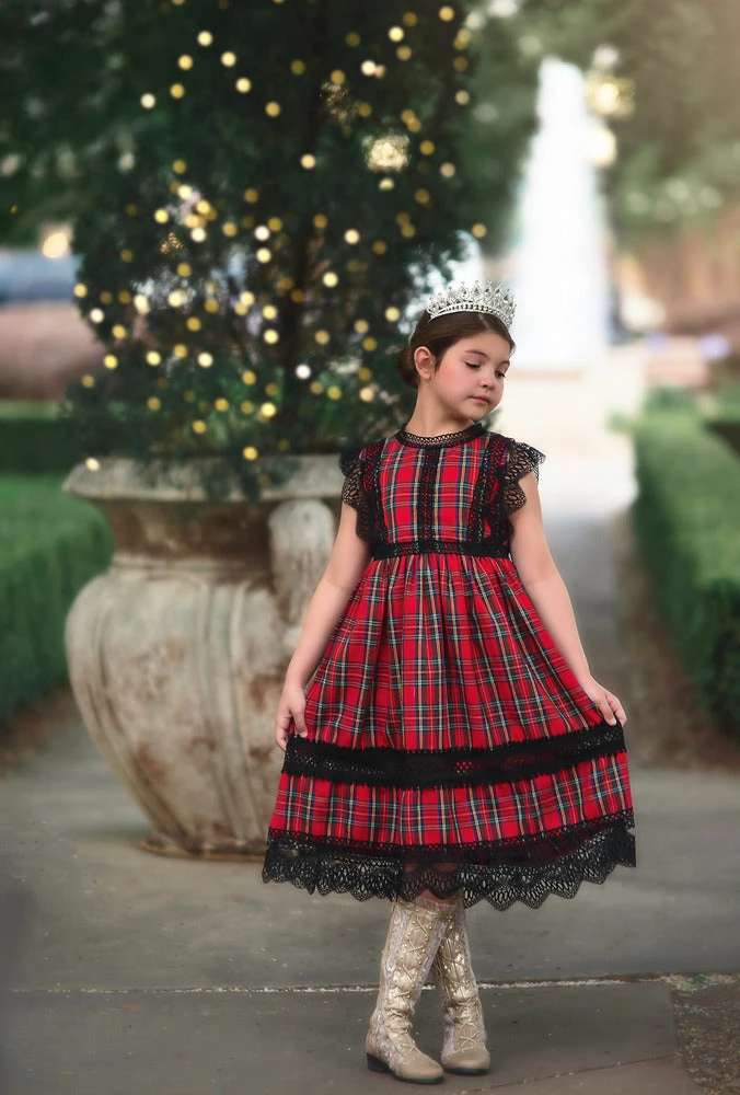 TRISH SCULLY GIRLS EVERLY DRESS STEWART TARTAN 3 TRISH SCULLY GIRLS EVERLY DRESS STEWART TARTAN