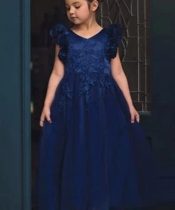 TRISH SCULLY BIANCA GOWN NAVY GIRLS 11 TRISH SCULLY BIANCA GOWN NAVY GIRLS