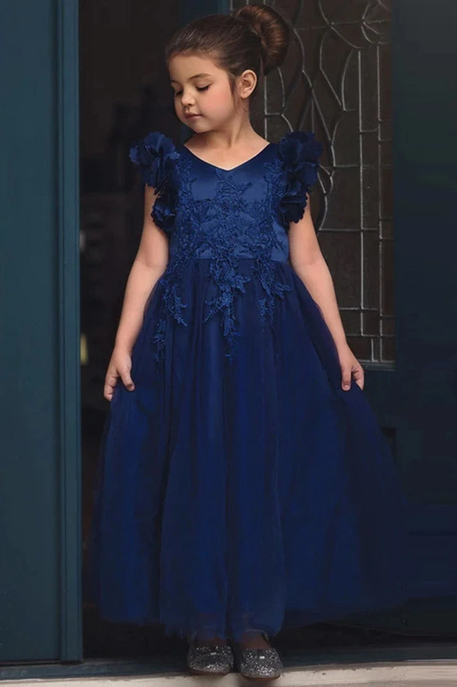 TRISH SCULLY BIANCA GOWN NAVY GIRLS 5 TRISH SCULLY BIANCA GOWN NAVY GIRLS