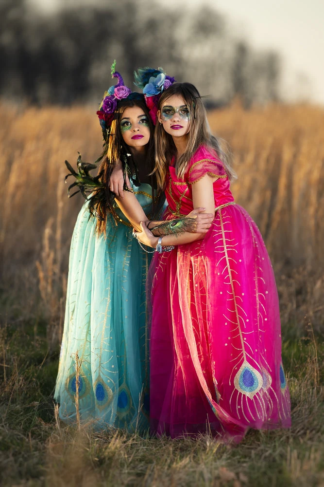 TRISH SCULLY HOME PEACOCK PRINCESS GOWN FUCHSIA