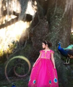 TRISH SCULLY HOME PEACOCK PRINCESS GOWN FUCHSIA