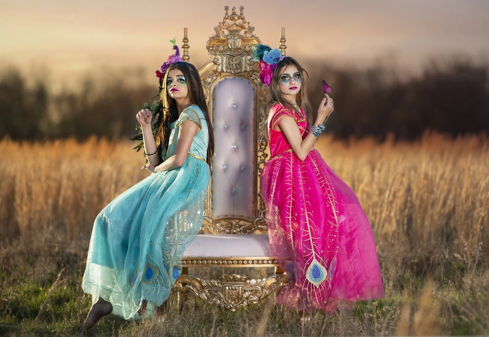 TRISH SCULLY HOME PEACOCK PRINCESS GOWN FUCHSIA