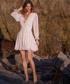 TRISH SCULLY WOMEN GRACE MINI DRESS PINK FLORAL