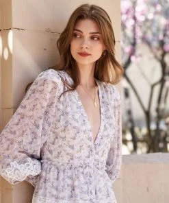 TRISH SCULLY SOFIA MAXI DRESS LAVENDER FLORAL 16 TRISH SCULLY SOFIA MAXI DRESS LAVENDER FLORAL