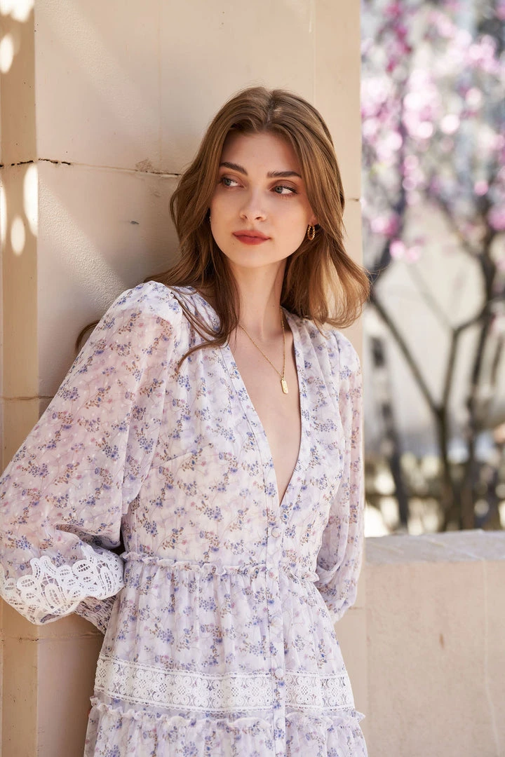 TRISH SCULLY SOFIA MAXI DRESS LAVENDER FLORAL 9 TRISH SCULLY SOFIA MAXI DRESS LAVENDER FLORAL