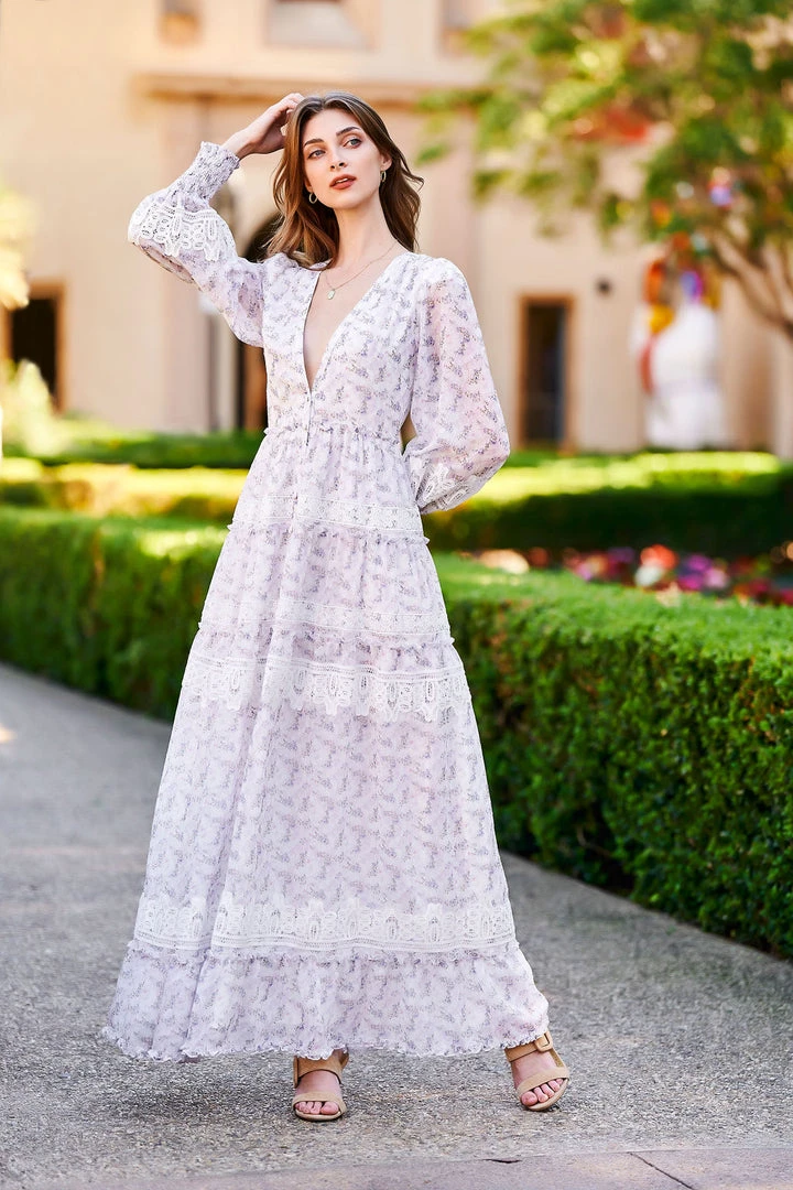 TRISH SCULLY SOFIA MAXI DRESS LAVENDER FLORAL 3 TRISH SCULLY SOFIA MAXI DRESS LAVENDER FLORAL