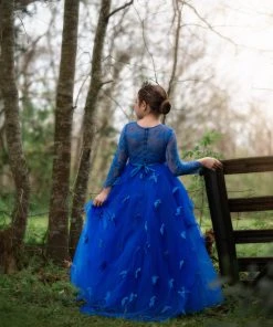 TRISH SCULLY HOME GIRLS MARIPOSA GOWN ROYAL BLUE