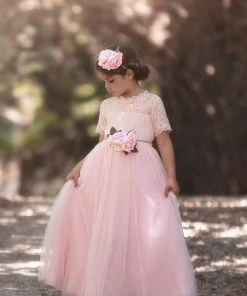 TRISH SCULLY GRACIE GOWN & BELT SET PINK