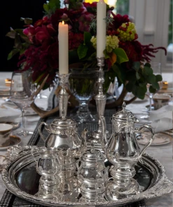 TRISH SCULLY SILVER PLATED 4PC. BALMORAL COFFEE/TEA SERVICE