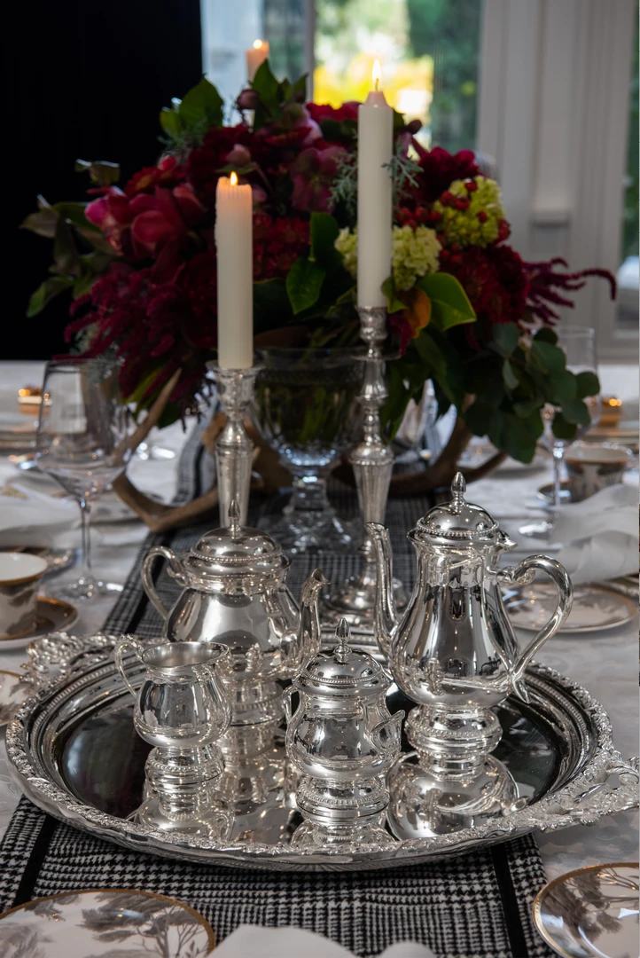 TRISH SCULLY SILVER PLATED 4PC. BALMORAL COFFEE/TEA SERVICE 4 TRISH SCULLY SILVER PLATED 4PC. BALMORAL COFFEE/TEA SERVICE