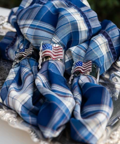 TRISH SCULLY AMERICAN FLAG NAPKIN RING SET OF 2 HOME