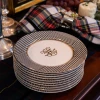 TRISH SCULLY HOME GLEN PLAID APPETIZER PLATES-4PC. SET