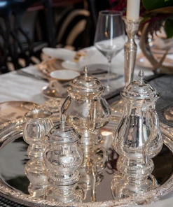 TRISH SCULLY SILVER PLATED 4PC. BALMORAL COFFEE/TEA SERVICE 14 TRISH SCULLY SILVER PLATED 4PC. BALMORAL COFFEE/TEA SERVICE