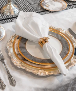 TRISH SCULLY HOME MILANO WHITE JACQUARD TABLE CLOTH 116